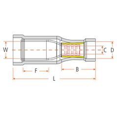 Pre Insulated Bullet Terminal - Female, 4.0mm, Red (0.5 - 1.5mm) 3
