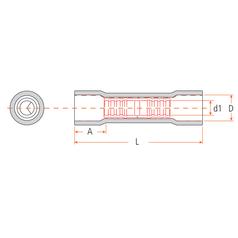 Pre Insulated Inline Terminal, Standard Grip, 4.0mm, Red (0.5 - 1.5mm) 4