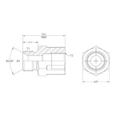 Hydraulic Adaptor 3/8\'\' BSP Male x 1/2\'\' BSP Fixed Female 3