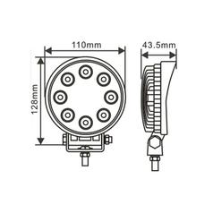 LED Work Light, Interference: Class 3, 1600 Lumens Raw, 10-30V 5