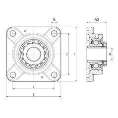 NTN SNR Four-Bolt Flanged Unit (UKF211) 2