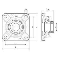 NTN SNR Four-Bolt Flanged Unit (ESFE205) 3