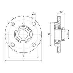 NTN SNR Four-Bolt Flanged Unit (ESFCE210) 2