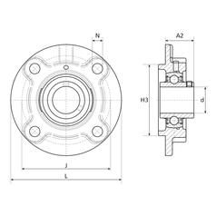 NTN SNR Four-Bolt Flanged Unit (UCFC209) 2