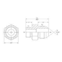 Hydraulic Adaptor 7/8\'\' UNF Male x 3/4\'\' JIC Male 3