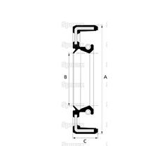 Transfer Box Seal, 38 x 62 x 9mm 2