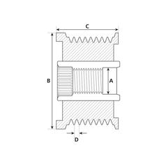 INA Alternator Pulley - Overrunning, Pulley Ø: 56mm 3