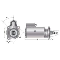 Starter Motor - 12V, 3.2Kw (Sparex) 1