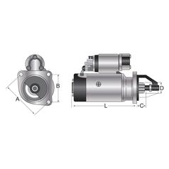 Starter Motor - 12V, 4.2Kw (Sparex) 4