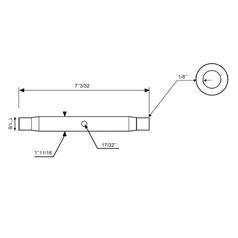 Top Link Centre Tube  - 1-1/8 UNC - 180mm 4