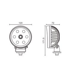 LED Work Light with built in Camera Wired Flood Beam Lumens Raw 1800 ECE Rating Reg 10 12V 5