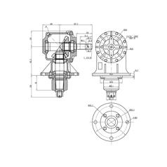 Gearbox, 75 hp Roller Bearings, Ratio: 1:1:46 Increase, Spline Input: 1-3/8\'\' x 6,  Type: Roller Bearing 4