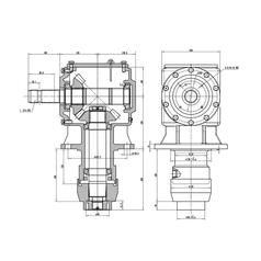 Gearbox, 130 hp, Ratio: 1:1, Spline Input: 1-3/4\'\' x 20 - 60mm output, Type: 5
