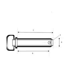 Red Handle Hitch Pin with Chain & Linch Pin 1/2x92mm 2