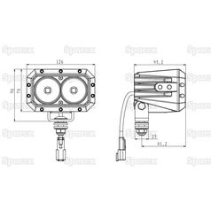 LED Head Light, Interference: Class 3, RH & LH (Spot Beam), 4000 Lumens Raw, 9-36V 4