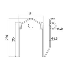 Pick-Up Tine Length:260mm, Width:151mm, Ø5.5mm - Replacement for Laverda 4
