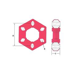 PTO Rubber Drive Coupling 114mm 4