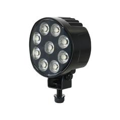 LED Heated Lens Light- 10-30V, Round Work Light 10260 Lumens Raw, Bracket 1