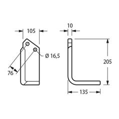 Power Harrow Blade   Hole centres:  Hole Ø  Replacement for 2