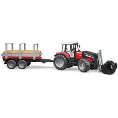 1/16 Scale Bruder MF 7480 Tractor with Loader, Trailer 1