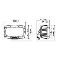 LED Work Light, Interference: Class 3, 9880 Lumens Raw, 10-30V 6
