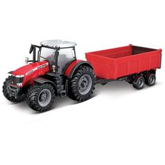 10cm Scale Bburago Massey Ferguson 8740S With Tipping Trailer 1