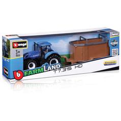 10cm Scale Bburago New Holland T7.315 With Livestock Trailer 2