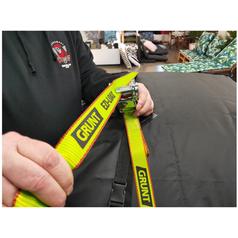 Grunt Eziload Rachet and lashing strap - D-Ring &  Hook 35mm x 5M Pk of 2 pcs., Load Capacity Straight Pull 1000kgs 2