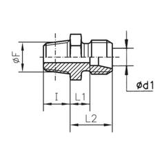 Sparex NPT Stud Coupling 3/8\'\' NPT Male with Taper Thread   x 12L Male 4