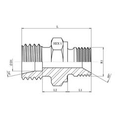 Sparex BSP Stud Coupling with 1/2\'\' BSP Male with 60° Cone x 15L Male 4