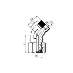 Sparex Metric 45° Male | Female Coupling 10L 4