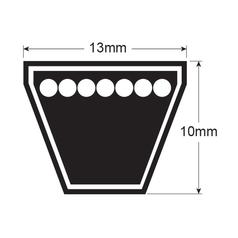 Raw Edge Moulded Cogged Belt - AVX Section - Belt No. AVX13 x 975 2