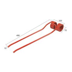 Swather/Tedder Tine Length: 490mm, Width: 103mm, Ø10mm - Replacement for JF, Stoll 2