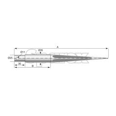 Loader Tine - Straight 860mm, (Star) 4
