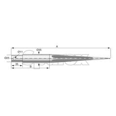 Loader Tine - Straight 1200mm, (Star) 4