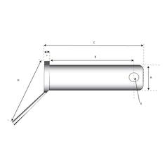 Lower link pin - Double shear 36x135mm Cat.3 (Ø36mm) 2
