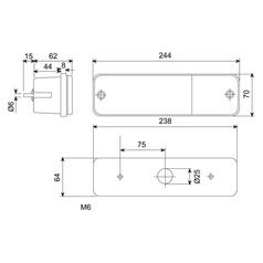 Rear Combination Light, (Halogen), Function: 3, Brake / Tail / Indicator, RH & LH, 12V 4