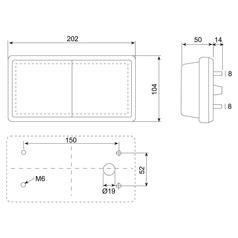 Rear Combination Light, (Halogen), Function: 3, Brake / Tail / Indicator, RH & LH, 12V 3