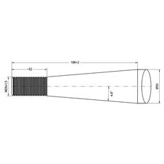 Loader Tine - Straight 980mm, Thread size: M28 x 1.50 (Round) 2