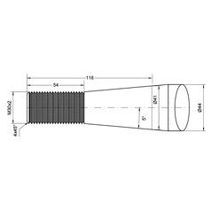 Loader Tine - Straight 810mm, Thread size: M30 x 2.00 (Square) 2