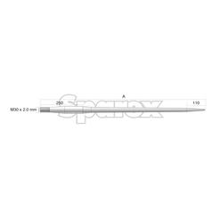 Loader Tine - Straight 980mm, Thread size: M30 x 2.00 (Square) 4