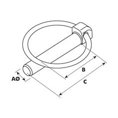 Agripak 4 pcs. Round Linch Pin 8mm x 70mm 2