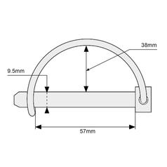 Shaft Locking Pin, Pin Ø9.5mm x 57mm 2