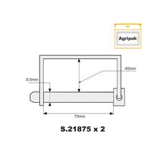 Agripak 2 pcs. Shaft Locking Pin 9.5mm x 70mm 3