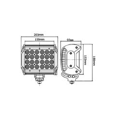 LED Work Light, Interference: Not Classified, 7200 Lumens Raw, 10-30V 6