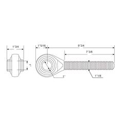 Top Link Ball End - 1-1/8 UNC - Cat.2 (Ø25mm) 3