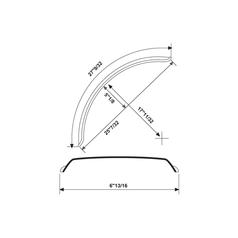 Mudguard, Length: 700mm, Width: 180mm. 3
