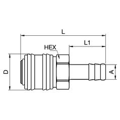 Coupler Hose Barb - 13mm 2