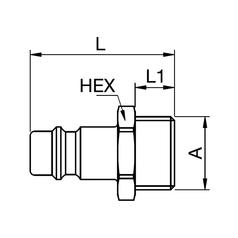 Plug Male - 3/8\'\' 2