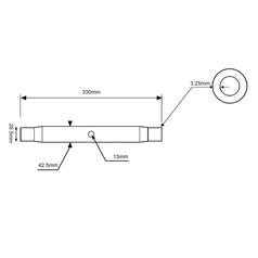 Top Link Centre Tube  - 1-1/8 UNC - 330mm 2